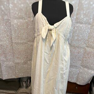 Who What Wear Linen Blend Strappy V-Neck Bow Tie A Line Dress Size XXL